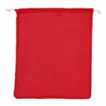 Bolsa reutilizable de algodón para frutas y verduras 40x45 cm color rojo