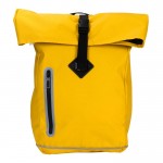 Mochila roll-top impermeable con detalles reflectantes color amarillo segunda vista