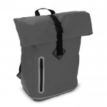 Mochila roll-top impermeable con detalles reflectantes color gris