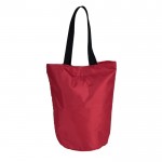 Bolsa plegable de poliéster para la compra con asas negras color rojo