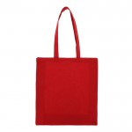 Bolsa de algodón reciclado pequeña con fuelle y asas a juego 140 g/m2 color rojo segunda vista