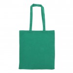 Bolsa de algodón reciclado pequeña con fuelle y asas a juego 140 g/m2 color verde oscuro segunda vista