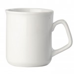 Taza de porcelana blanca con borde redondo y capacidad de 280ml color blanco cuarta vista