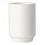 Taza de porcelana blanca apliable con capacidad de 160ml color blanco tercera vista