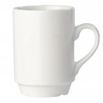 Taza de porcelana blanca apliable con capacidad de 160ml color blanco cuarta vista