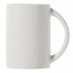 Taza blanca de porcelana con asa de medio circulo 300ml color blanco segunda vista