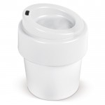 Vaso take away con tapa de color hecho en EU y 100% reciclable 240ml color blanco