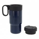 Botella de acero inoxidable con tapa que sirve como taza 300ml color azul oscuro quinta vista