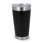 Vaso térmico take away de cerámica con detalles plateados 500ml color negro