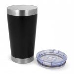 Vaso térmico take away de cerámica con detalles plateados 500ml color negro segunda vista