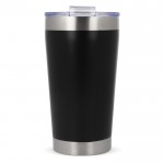 Vaso térmico take away de cerámica con detalles plateados 500ml color negro tercera vista