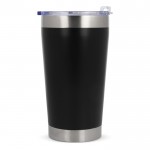 Vaso térmico take away de cerámica con detalles plateados 500ml color negro cuarta vista