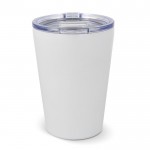 Vaso take away de doble pared hecho de cerámica 300ml color blanco