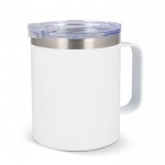 Taza take away de cerámica con asa para fácil transporte 350ml color blanco