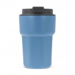 Vaso take away de acero inoxidable con tapa de silicona 350ml color azul tercera vista