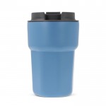 Vaso take away de acero inoxidable con tapa de silicona 350ml color azul quinta vista