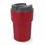 Vaso take away de acero inoxidable con tapa de silicona 350ml color rojo oscuro