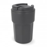 Vaso take away de acero inoxidable con tapa de silicona 350ml color gris