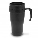 Vaso doble pared de acero inoxidable con asa para transporte 350ml color negro