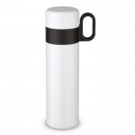 Termo de acero inoxidable con taza y asa como tapón 350ml color blanco