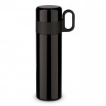 Termo de acero inoxidable con taza y asa como tapón 350ml color negro