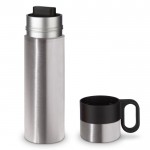 Termo de acero inoxidable con taza y asa como tapón 350ml color plateado sexta vista