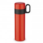 Termo de acero inoxidable con taza y asa como tapón 350ml color rojo