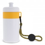 Bidón blanco libre de BPA con cordón de transporte 500ml color amarillo