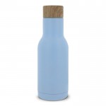 Botella de doble pared de acero inoxidable con colador para té 340ml color azul pastel