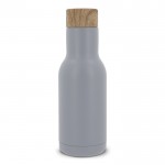 Botella de doble pared de acero inoxidable con colador para té 340ml color gris claro