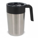 Taza de acero inoxidable de doble pared y capacidad de 400ml color plateado