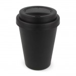 Vaso take away de plástico reciclado en vivos colores 250ml color negro