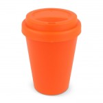 Vaso take away de plástico reciclado en vivos colores 250ml color naranja