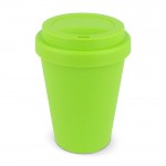 Vaso take away de plástico reciclado en vivos colores 250ml color verde lima