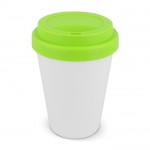 Vaso take away de plástico reciclado con tapa de vivos colores 250ml color verde claro