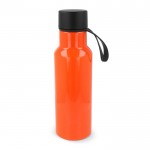 Botella de RPET de color con asa de transporte de goma 600ml color naranja