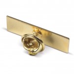 Pin rectangular de metal dorado para personalizar 30x10mm color dorado tercera vista