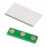 Identificador rectangular con imán detrás para sujeción 50x30mm color blanco