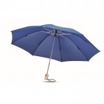 Paraguas plegables personalizadoss RPET de color azul real primera vista