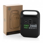 Central eléctrica portátil de carga para dispositivos 21.000 mAh color negro vista con caja