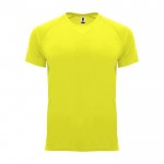 Camiseta técnica de poliéster 100% para hombre 135 g/m2 Roly color amarillo fluorescente