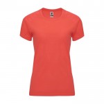 Camiseta técnica de poliéster 100% para mujer 135 g/m2 Roly color coral