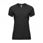 Camiseta técnica de poliéster 100% para mujer 135 g/m2 Roly color negro