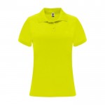 Polo técnico de punto piqué en poliéster 150 g/m2 para mujer Roly color amarillo fluorescente