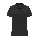 Polo técnico de punto piqué en poliéster 150 g/m2 para mujer Roly color negro