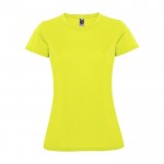 Camiseta técnica de punto piqué para mujer 150 g/m2 Roly color amarillo fluorescente