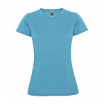 Camiseta técnica de punto piqué para mujer 150 g/m2 Roly color turquesa