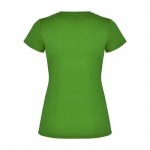 Camiseta técnica de punto piqué para mujer 150 g/m2 Roly color verde manzana segunda vista trasera