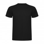 Camiseta técnica de punto piqué en poliéster para hombre 150 g/m2 Roly color negro