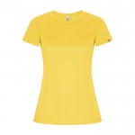 Camiseta técnica de 50% poliéster reciclado para mujer 135 g/m2 Roly color amarillo